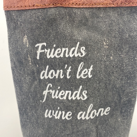 Mona B. Recycled Canvas Wine Bag Friends Don't Let Friends Wine - Picture 2 of 9